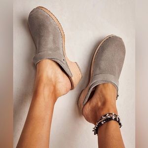 MIA Swiss Free people Alma Clogs Suede Leather Wood Blush Pink Size 39 US 9 Boho